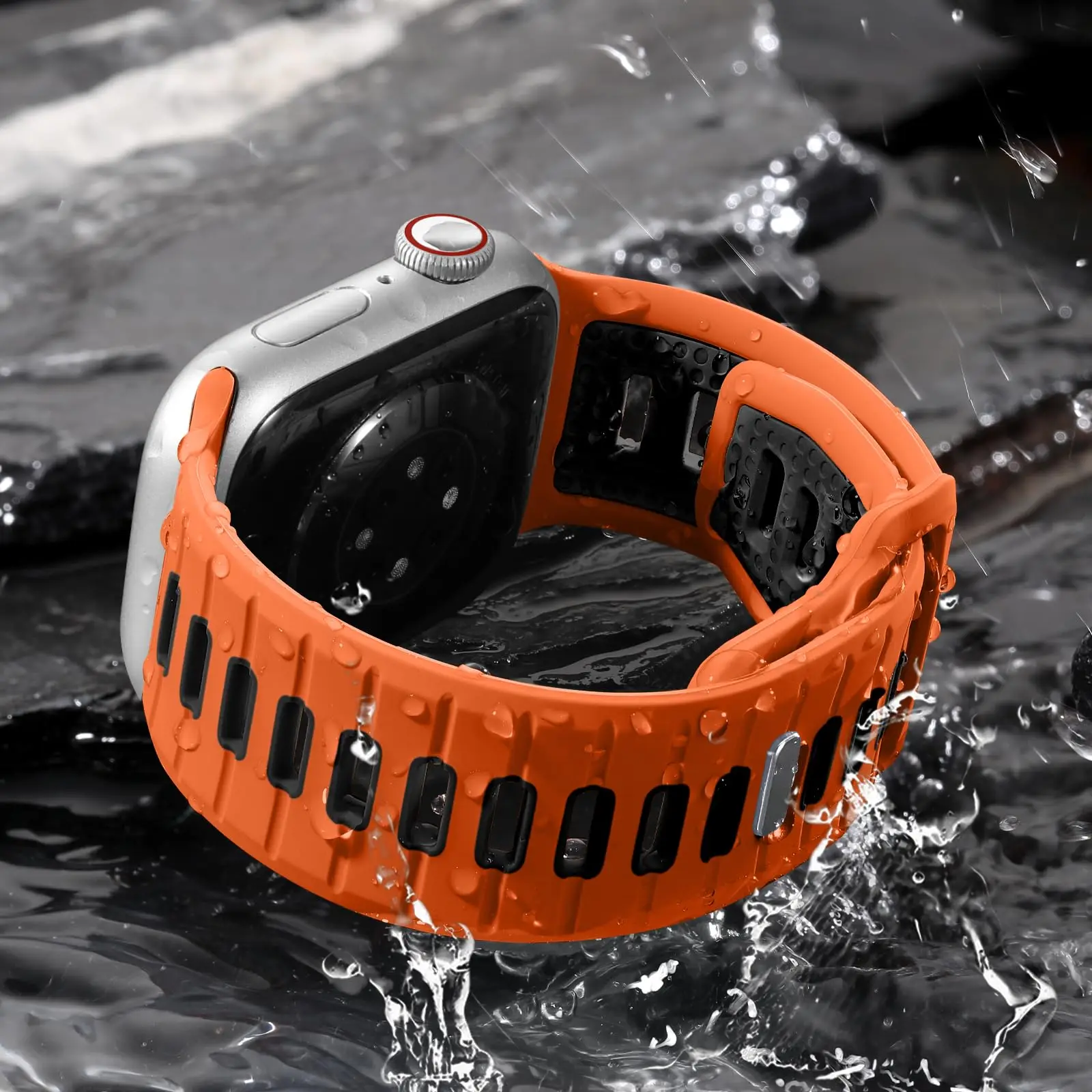 

4Pcs Two-color Silicone Strap for Apple Watch Ultra Band 49mm Series 10 46mm 42mm Bracelet iWatch 9 8 7 6 5 SE 45mm 41mm 44 40mm