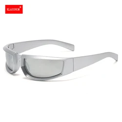 Y2K Sunglasses Cycling Sports Small Frame Sun Glasses Silver Black Women's Sunglasses Men Sports UV400 Goggle Shades Mirror New