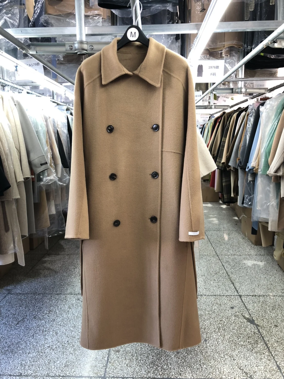 

Korean Autumn Winter Women Jacket New Double Breasted Medium Long Double-sided Hand Sewn Cashmere Coat Women's Loose Woolen Coat