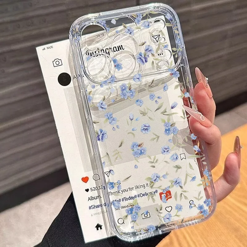 Cute Flowers Pink Phone Case For Infinix Smart 10 9 8 7 6 Hot 60 Plus 50i 50 40 40i 30i 30 Play Note 30 40 50 Pro Clear Casing