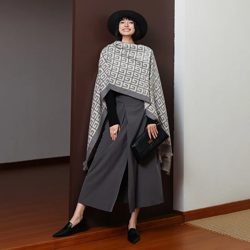 

Новый роскошный брендовый геометрический женский кашемировый шарф из пашмины, зимняя толстая теплая шаль, холодостойкий ветрозащитный дорожный шарф-одеяло