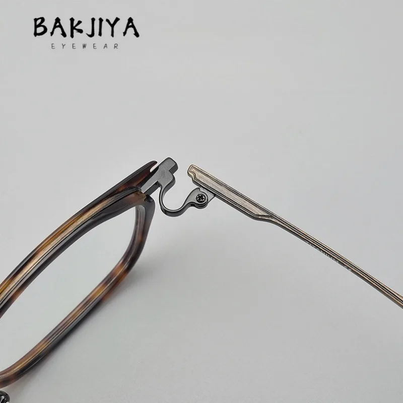 

Vintage Handmade Acetate Square Myopia Glasses Frame R-type Legs Pure Titanium Frames Prescription Eyeglasses Frames for Men