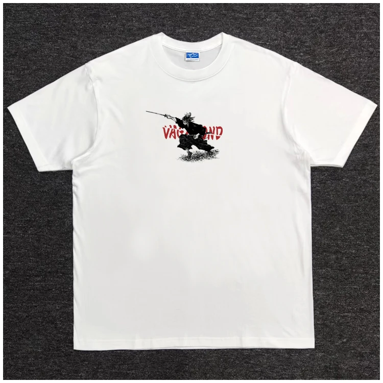 Y2k 2025 كامل الوقت دافئ ومريح 100% قطن أنيمي الملابس خمر كبيرة الحجم الشارع الشهير الجرافيك تي شيرت بلايز تيز