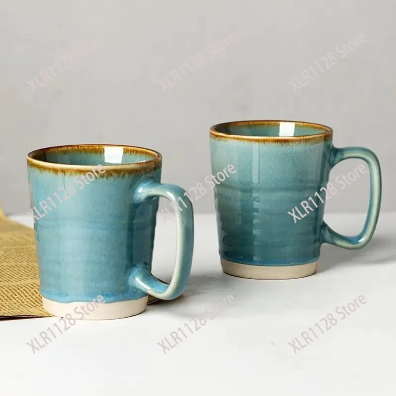 

Vintage Ceramic Kiln Change Mug Creative Coffee Cup for Home Breakfast & Daily Drinks