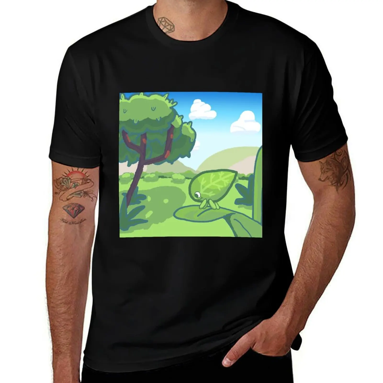 Walking Leaf! Ding Jing! T-Shirt Plus Size Loose Fit T-Shirt