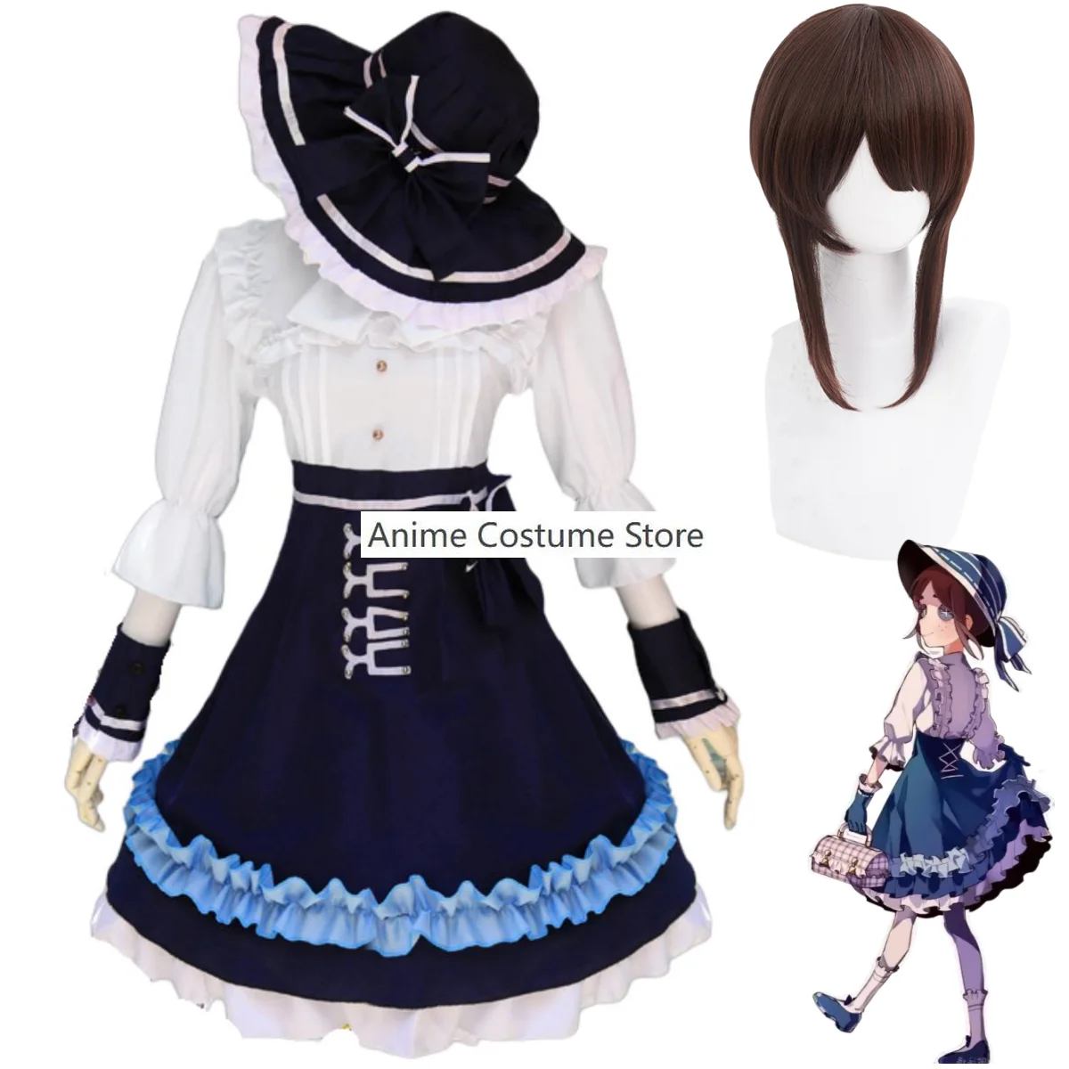 Anime Game Identity ⅤEmma Woods Cosplay Costume Gardener Boudoir Dream Wig Maid Attire Children Adult Woman Kawaii Carnival Suit