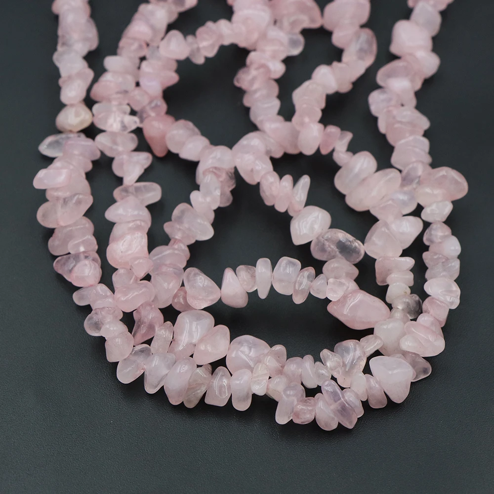 5-8mm Natural Irregular Rose Quartz Stone Beads Gravel Chip Loose Spacer Bead for Jewelry Making DIY Bracelet Necklace Wholesale