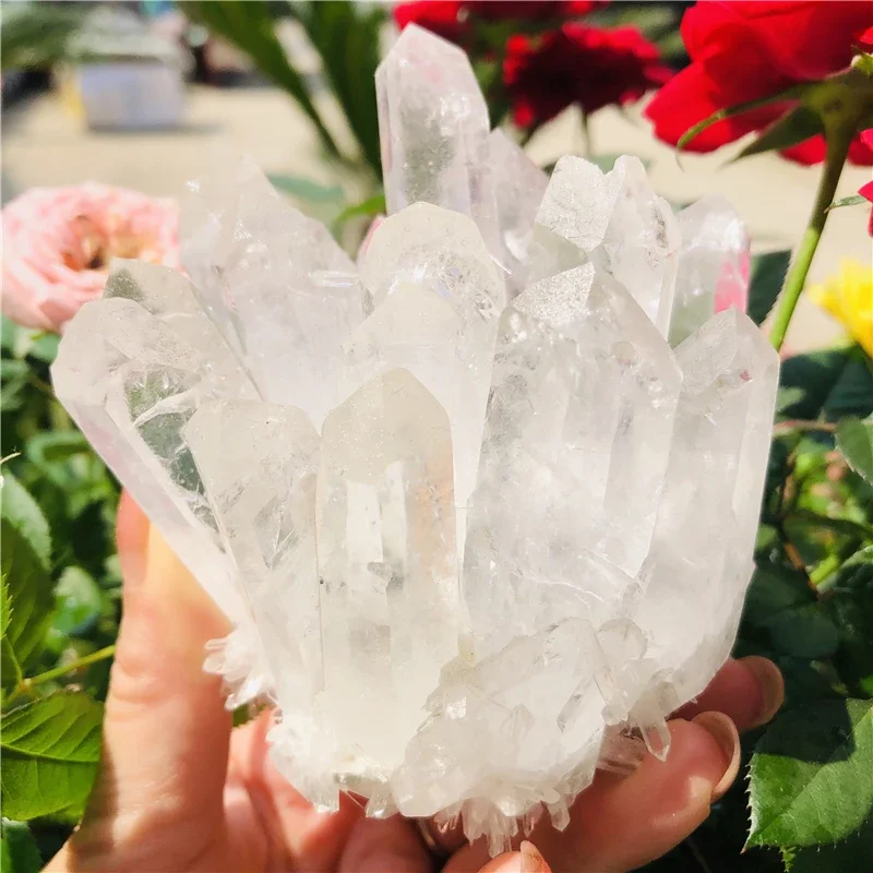 

600g Natural Rare White Quartz Crystal Cluster Mineral Specimen Healing