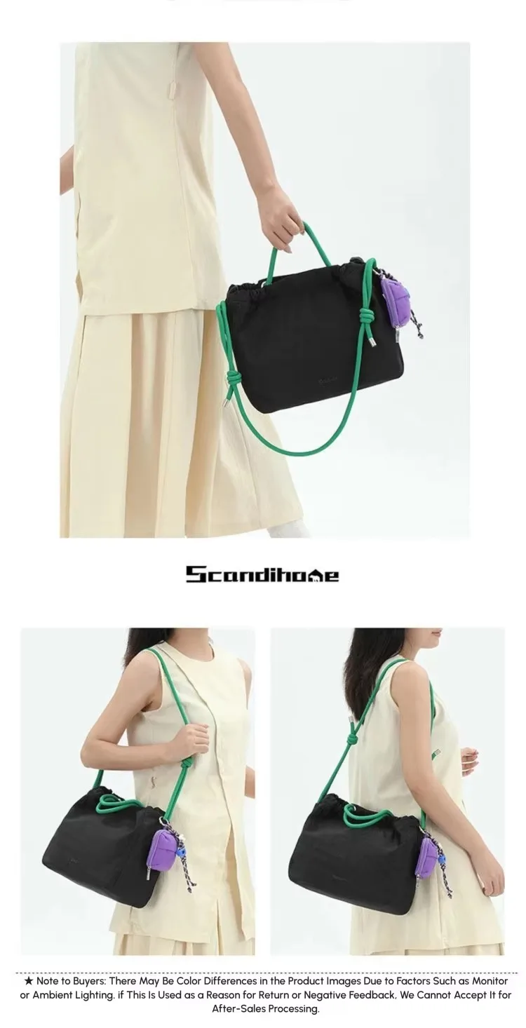 Große Kapazität, Kordelzug-Tragetasche, 9,5 l, leichte Nylon-Handtasche, wasserdichte Damen-Umhängetasche, mehrwegige Umhängetasche – Detail 20