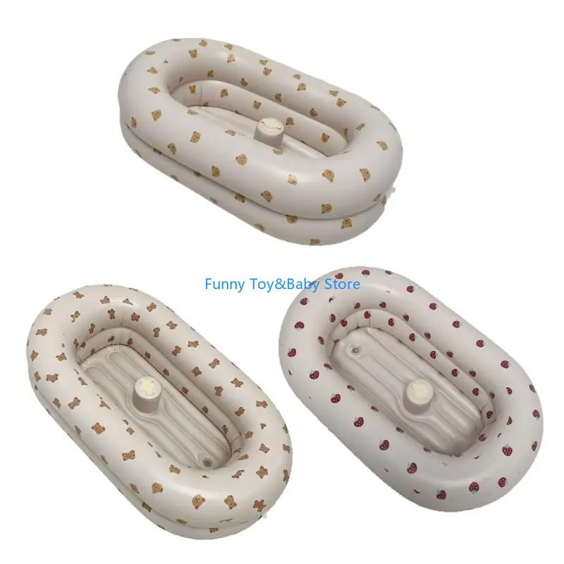 

Foldable Inflatable Bathtub Easy Storage and Carry Safe Comfortable Design Nonslip Bottom for Infant Multi Purpose C90B