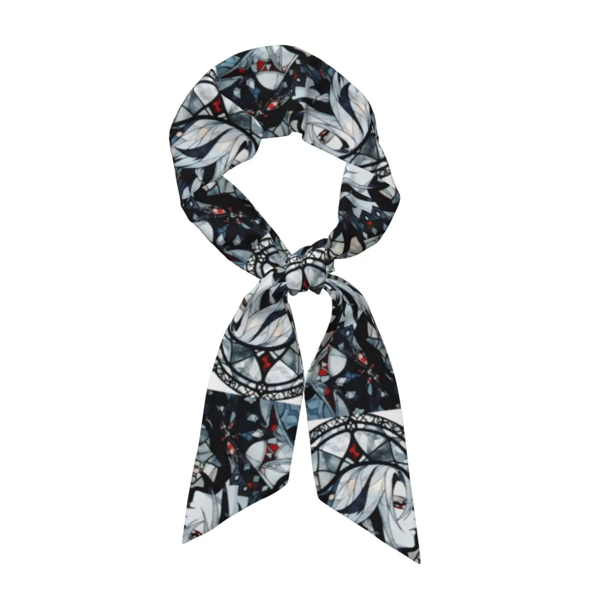 Genshin Impact Arlecchino Anime (14) Women Long Narrow Scarf Soft Skinny Scarf Multi-use Neck Head Wrap for Office Daily Party