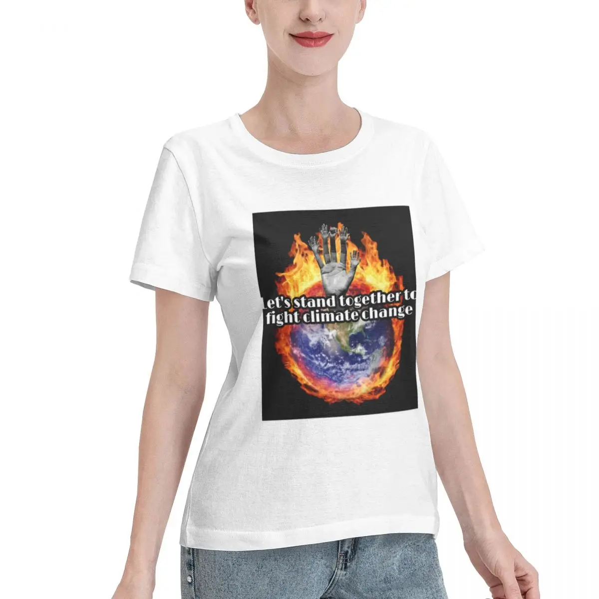 Great Deal Lets Stand Together To Fight Climate Change Women's T-shirt Chic Classic Solid Tee