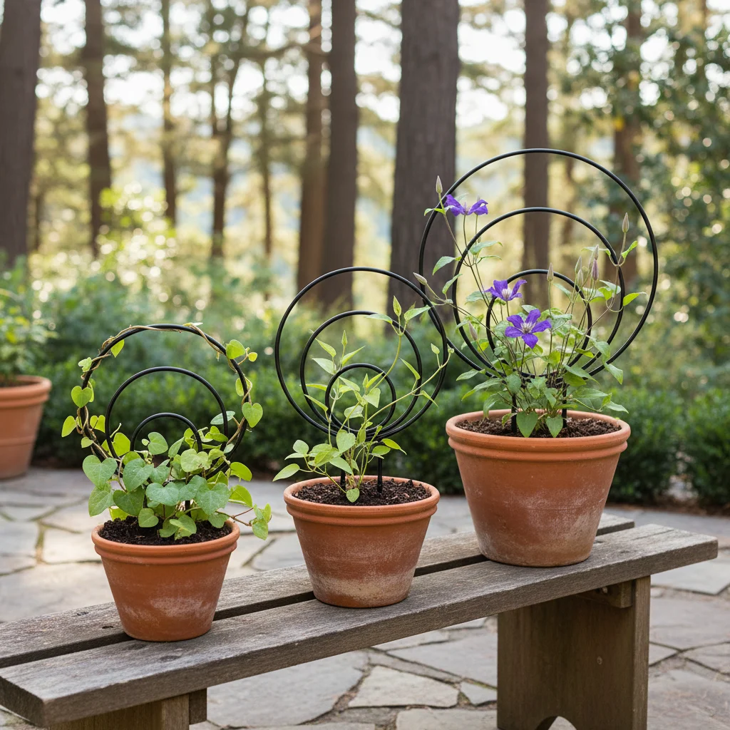 3PCS Iron Plant Climbing Frame Round Heart Shape Design for Turtle Vine-Clematis