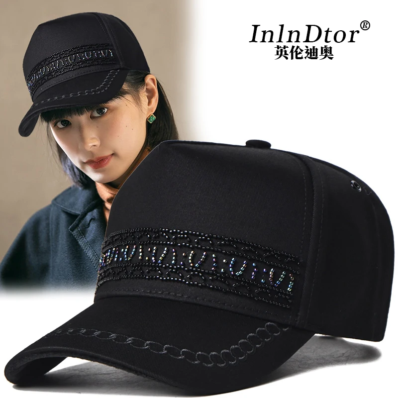 Fashion Brand Hat Women\'s Fashion Tall Crown Baseball Cap Show Face Small Wide Brim Peaked Cap Female Casual Motorcycle Cap