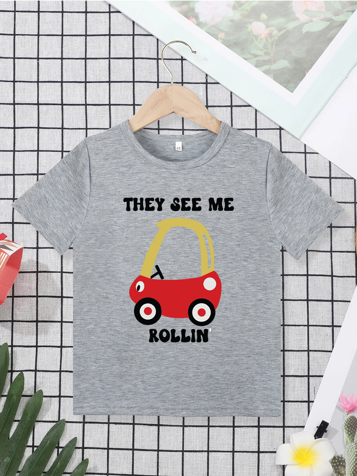 

Little Car Cartoon Cute Boys and Girls Clothes 2 to 7 Years “They See Me Rollin” Summer Kids T Shirt Hot Sale Fast Delivery