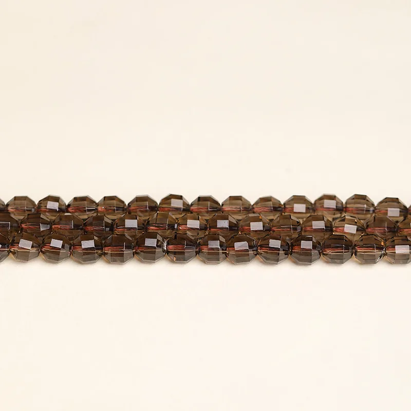 High Quality Natural Smoky Quartz Faceted Beads,8 10mm Loose Beads for Jewelry Making DIY Necklace Bracelet Accessory