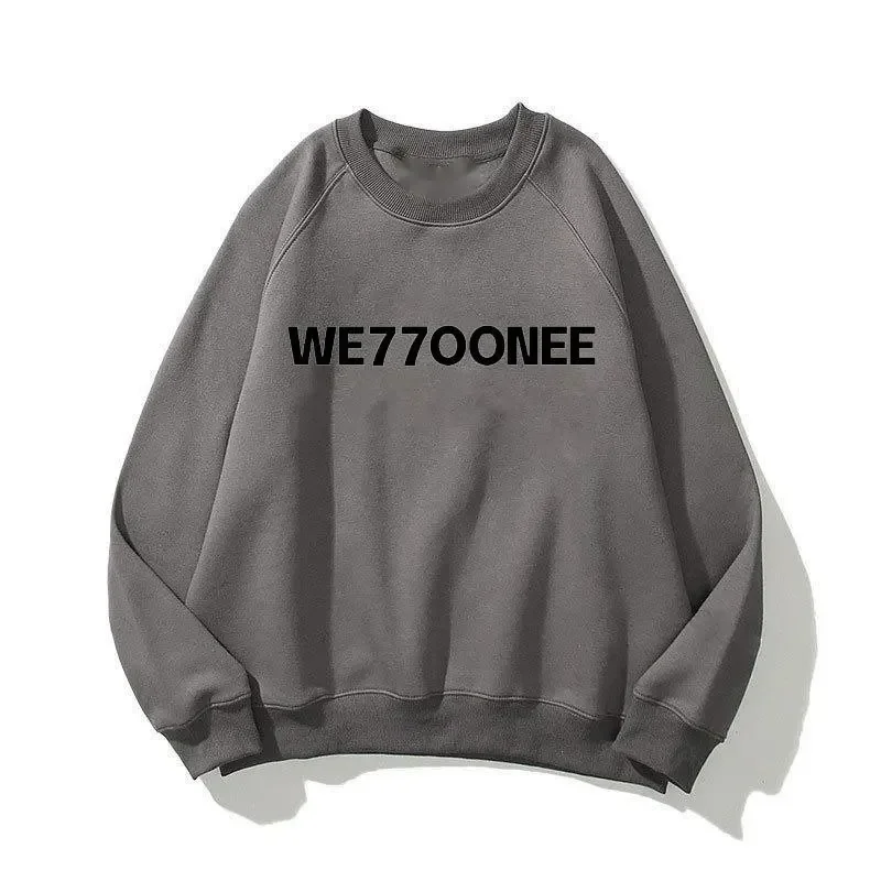 

We77oone Fleece-Lined Pure Cotton Hoodie for Men Casual American Harajuku Hooded Sweater Full Seasons