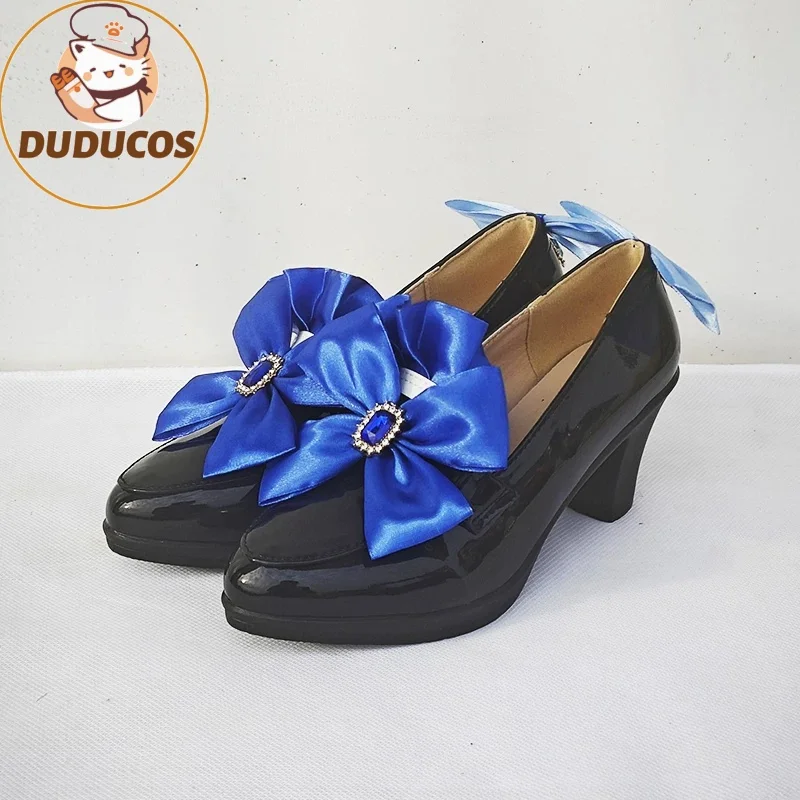 Game Focalors cosplay shoes Furina de Fontaine role play high-heeled shoes costumes