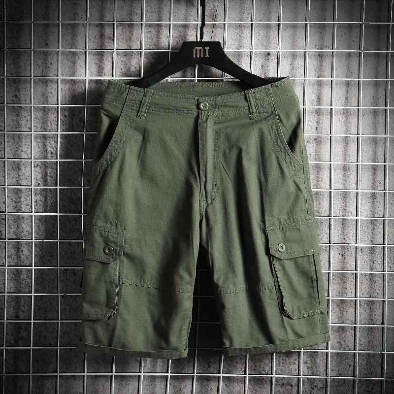 

New Lightweight Men's Cargo Shorts Summer Casual Wear Pure Cotton Mid-Length Loose and Trendy Outdoor Versatile