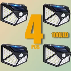 Powerful 100 LED Solar Power Wall Light Motion Sensor Waterproof Outdoor Garden Courtyard Lamp Street Wall Lamp