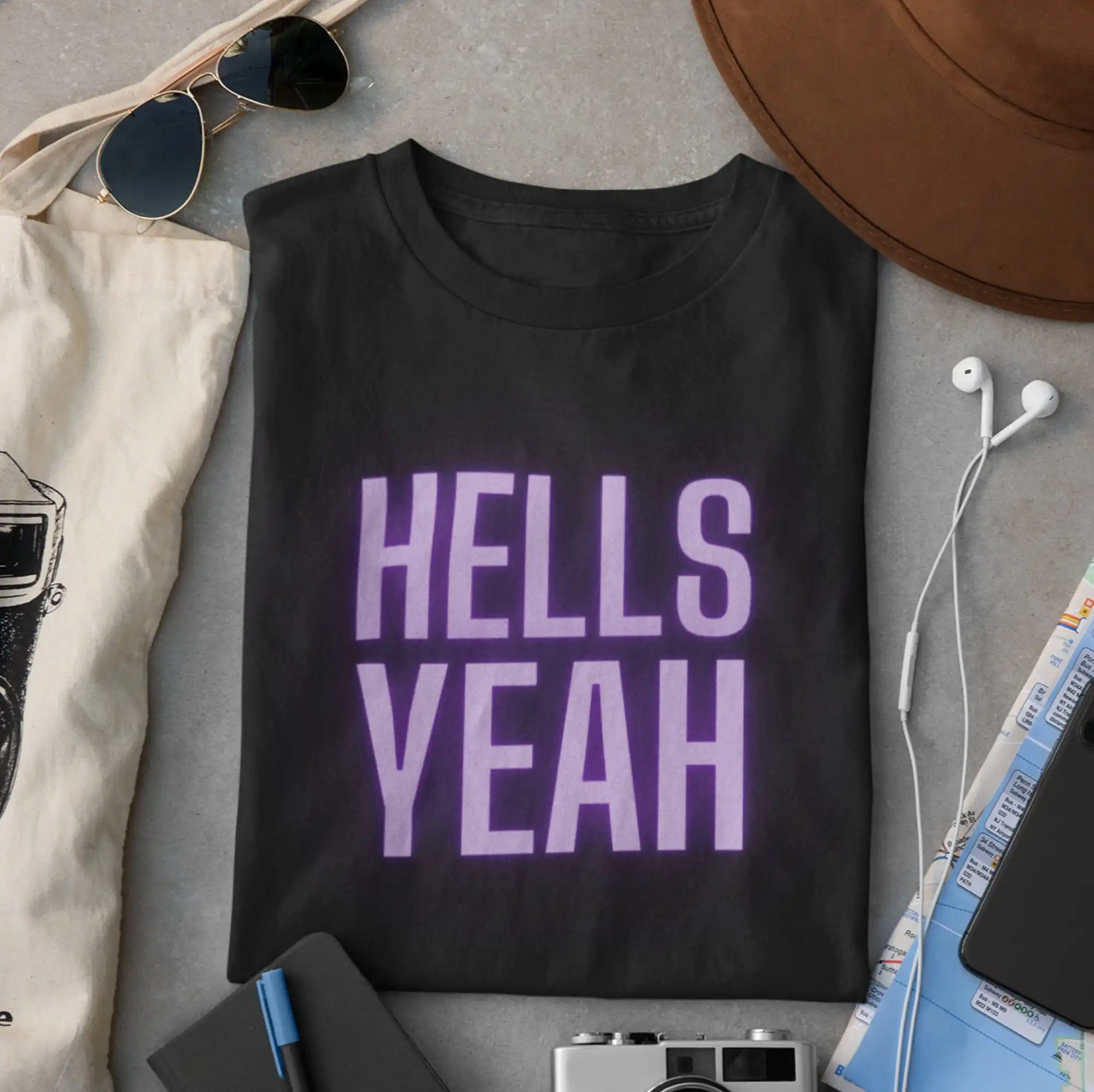 Hells yeah футболка смешная Цитата Hell Statement tee Heck no Yes пожалуйста
