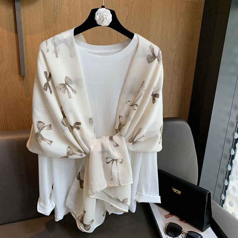 

Зимние элегантные вискозные шали с бантом и принтом бахромы, женский шарф высокого качества, палантин из пашмины, мусульманский хиджаб Bufandas 180*90 см