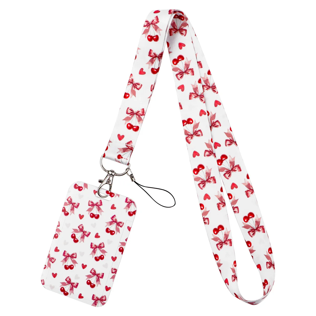 Retro Bow Lanyard Neck Strap Keychain ID Card Cover Badge Holder Mobile Phone Hang Rope Keyring Accessories Gifts