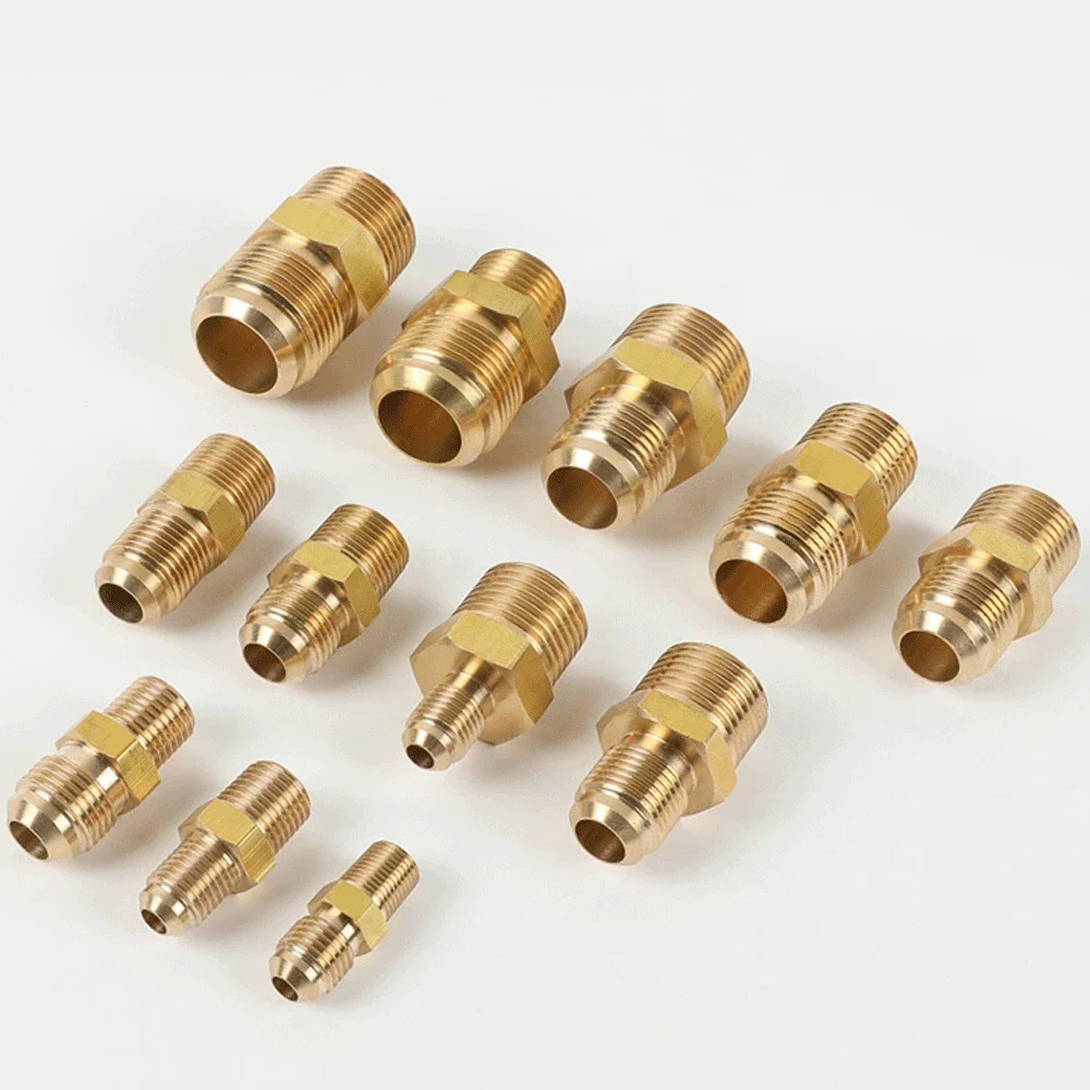 1/8" 1/4" 3/8" 1/2" 3/4" BSPP Male To 6.35-19.05mm Flare Tube 45 Degree SAE-Standard Brass Pipe Fitting Connector For Air Conidi