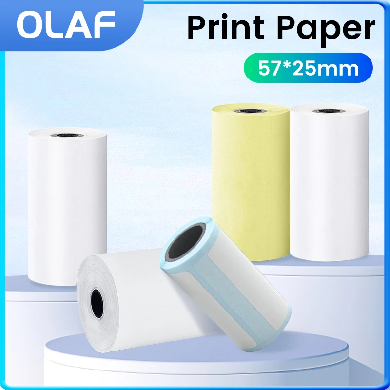 Papier do mini drukarki Papier samoprzylepny Kolorowy papier termiczny HD Papier do drukarek etykiet Bezprzewodowy Bluetooth Photo Druk bez atramentu Uniwersalny papier do druku 57 mm