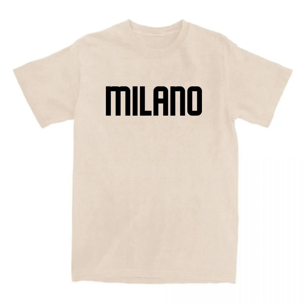 Milano City Printing T-shirt Short Sleeve Cotton Summer Tee-shirt Round Neck Soft Women/Men Tshirts Graphic Tees Vintage Clothes