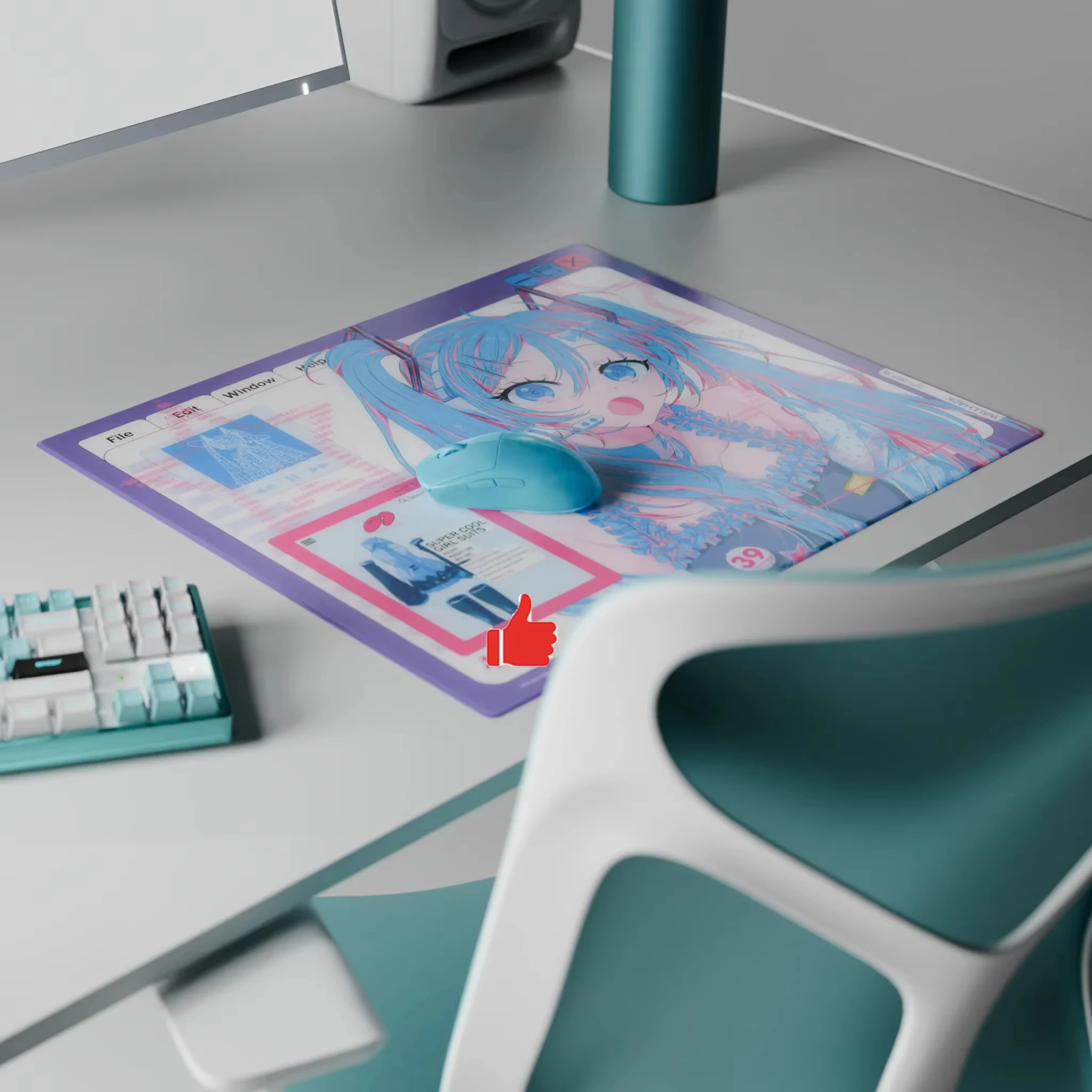 WALLHACK SP-005 OS Glass Mouse - đánh giá và giá Desk Setup White