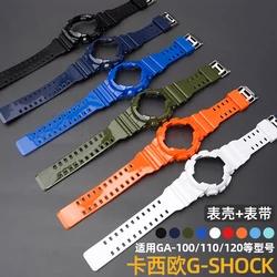 Straps for Casio G shock GA-100 GA-110/120  GD-100/110/120 GLS-100 GAX-100 GA-140 Silicone Sport Band Bezel Watch Case Replace