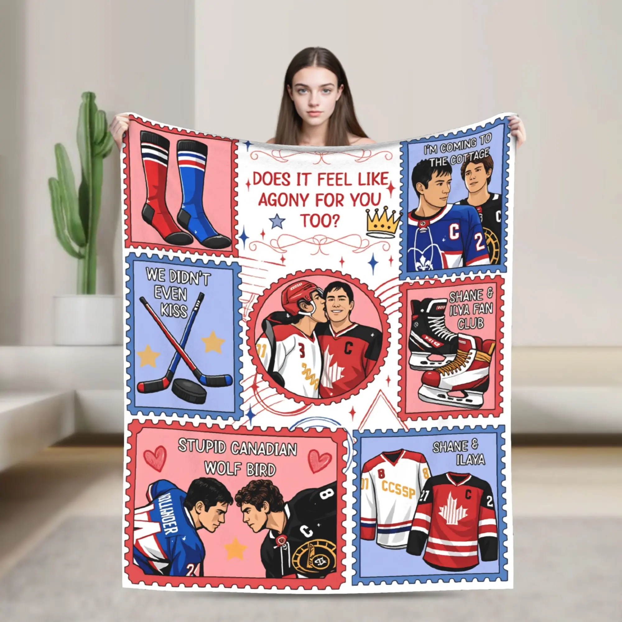 

Heated Rivalry Flannel Blanket Hockey Romance Awesome Throw Blankets for Home 200x150cm Bedspreads,
