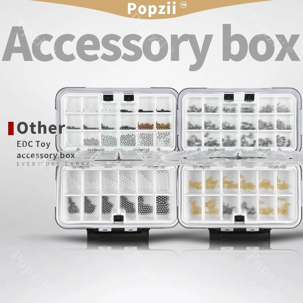 

Коробка для аксессуаров с выдвижным механизмом, полностью укомплектованная: игрушки-антистресс, EDC-игрушки, пружинные декомпрессионные игрушки с бусинами