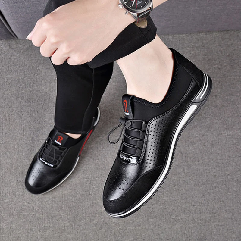 Fashion Men Sports Casual Shoes PU Leather Breathable Light Sneakers Size 39-44