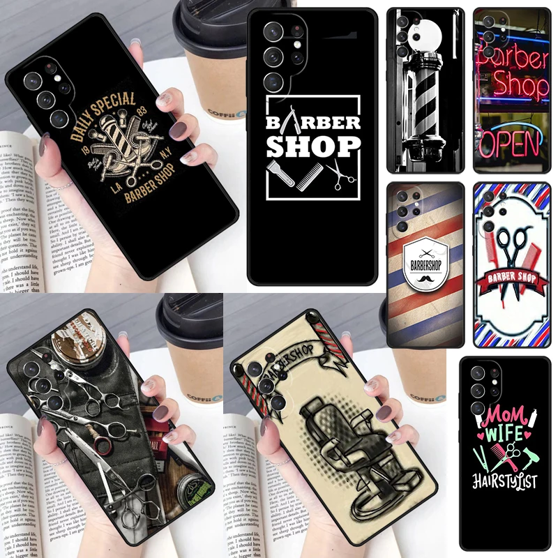 Barber Shop Hair Stylist Salon soft Phone Case for Samsung Galaxy S26 Ultra S25 S24 S23 S22 S21 S20 Note10 Plus FE Cover Luxury