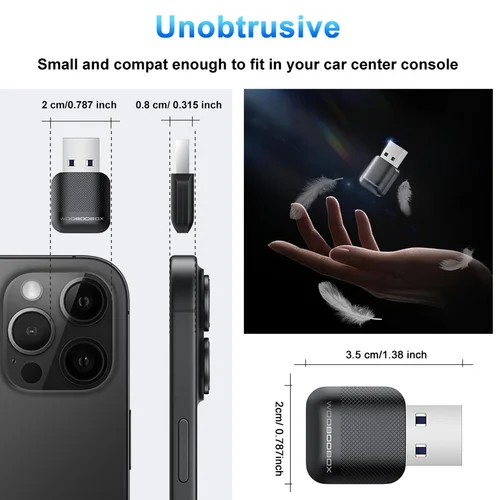 Imagen 2 del producto Adaptador CarPlay inalámbrico M10 2 en 1 para CarPlay con cable OEM o OEM con cable Android Auto Plug & Play Bluetooth Smart CarPlay