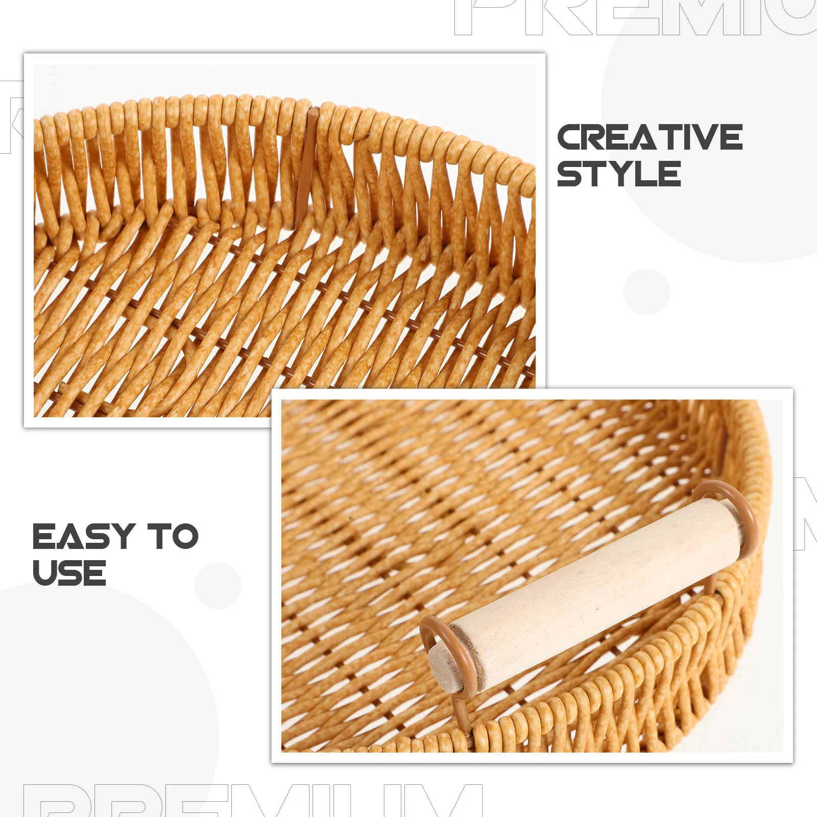 Круглый поднос из ротанга ручн – обзор и цена Rattan Tray Handle