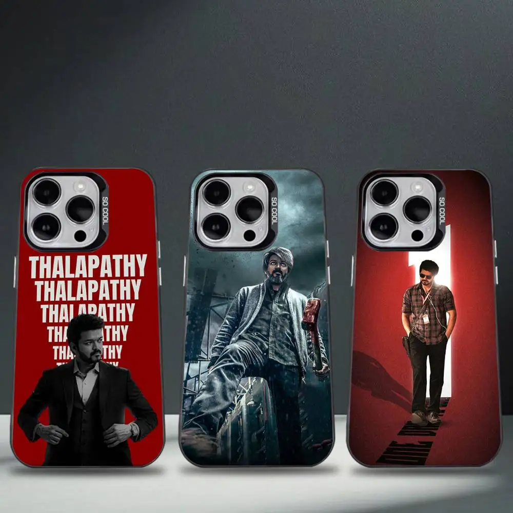 

Thalapathy V-Vijay India Phone Case For iPhone 16,15,14,13,12,11,8,7,Pro,Max,Plus,Mini,XS,SE Anti Fall Black Matte Hard