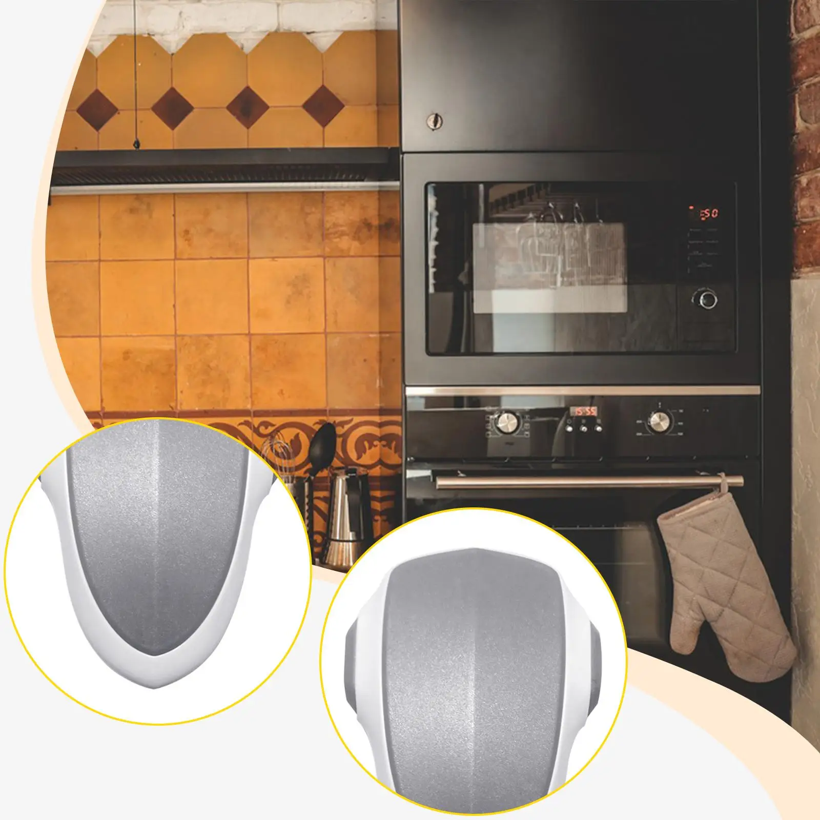 Oven Door Lock Double Button Prevent Cabinet Lock Child Safety Freezer Lock for Bedroom Kitchen Toddlers Commercial Boys Girls