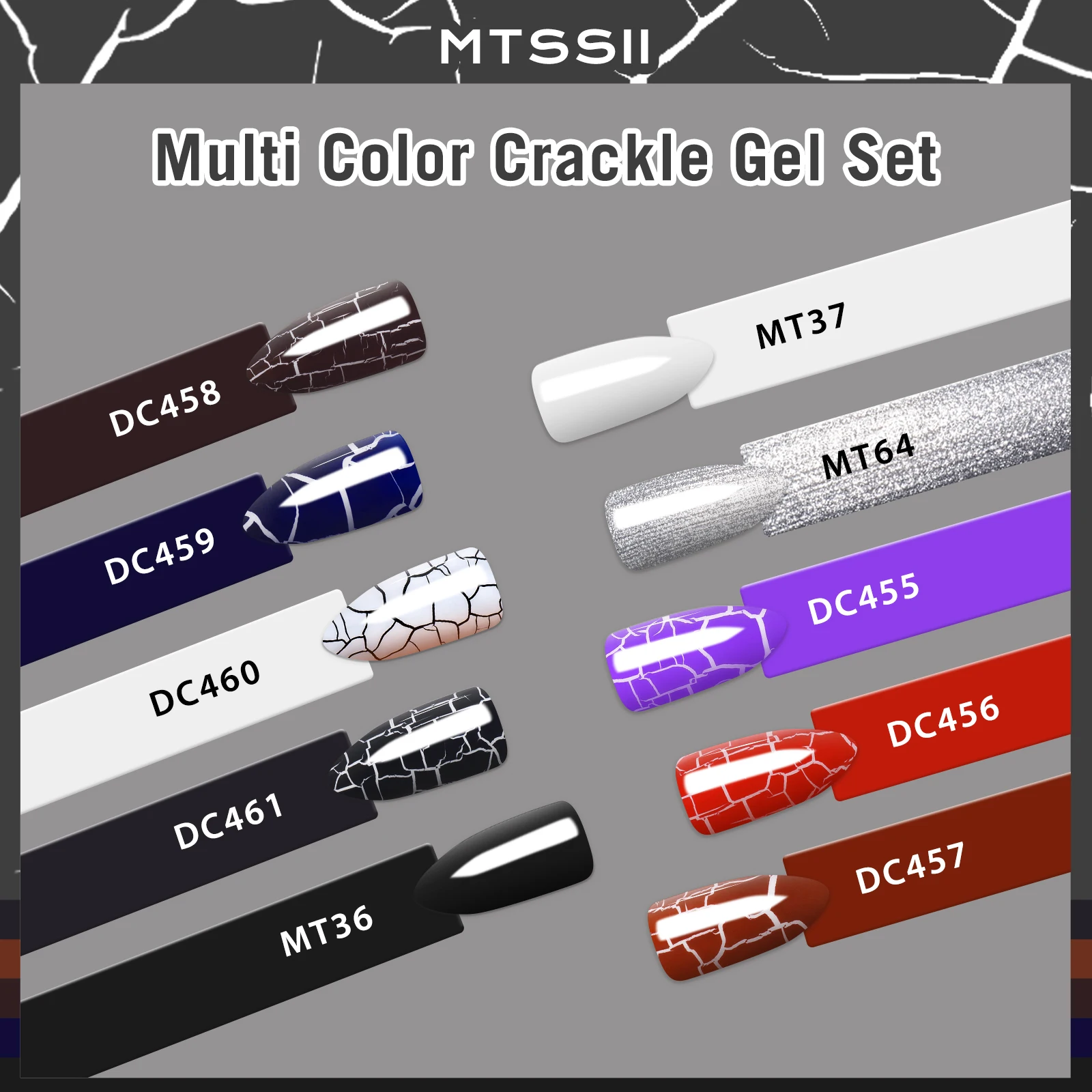 12 قطعة فرقعة جيل طلاء الأظافر مجموعة أحمر أسود تكسير مسمار ورنيش سريعة الجافة هلام الهجين مع قاعدة معطف فوقي مانيكير الورنيش عدة #6