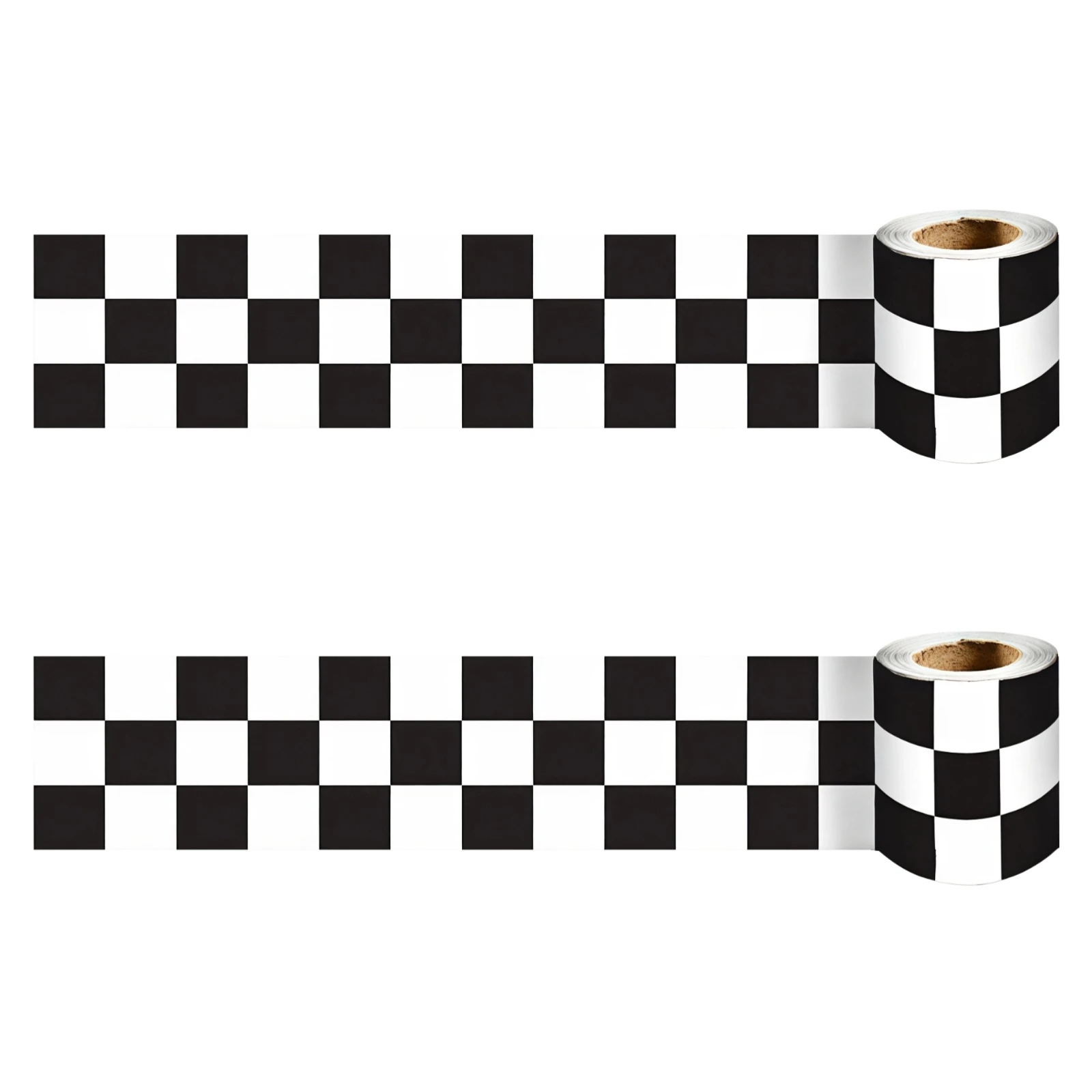 Checkered Wallpaper Border Black And White Design 94.5 Inches Long PVC Material Ideal For Bathroom Wall For Kitchen Car Interior