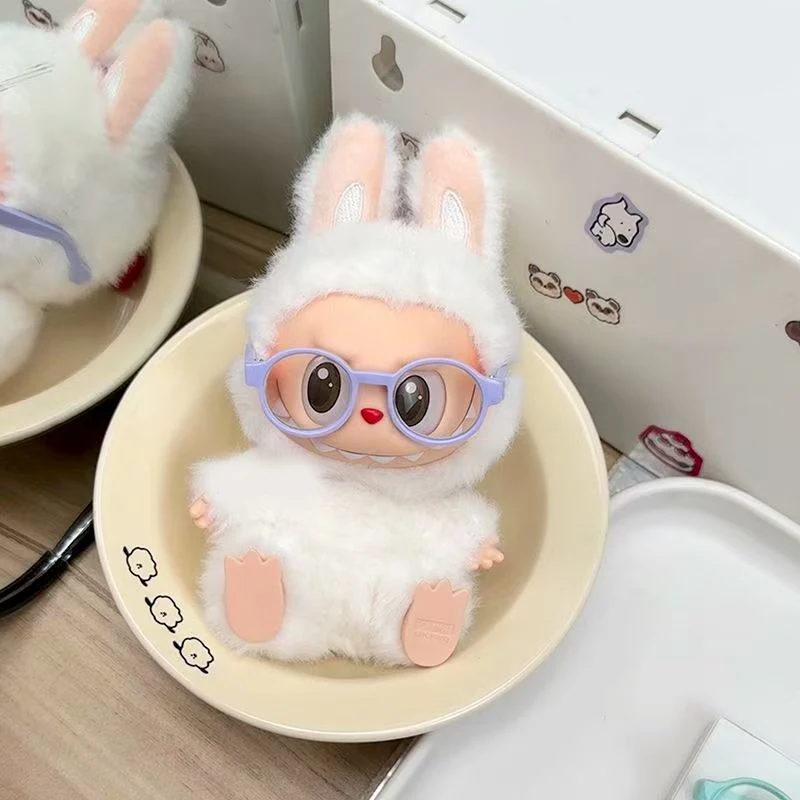 per occhiali labubu da 17 cm Occhiali in plastica trasparente da 6,5 cm per 1/8 1/6 1/4 BJD per Labubu MSD SD Peluche per occhiali da sole bambola EXO