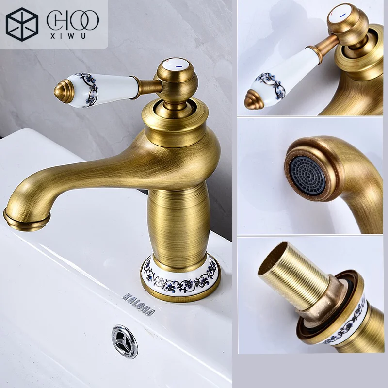 

Bathroom wash basin faucet, brushed, no rust and no fading, brass material, environmentally friendly and healthy