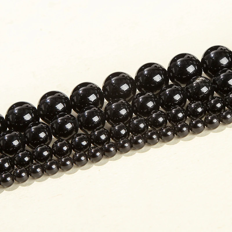 4 6 8 10mm Natural Stone Black Obsidian Bead Polished Round Loose Spacer Bead For Jewelry Making Diy Necklace Bracelet Accessory