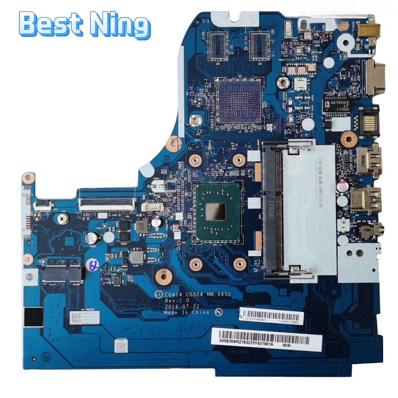 

For Lenovo 310-15IAP Laptop Motherboard NM-A851 Notebook Mainboard with CPU N3350 UMA 100% Tested OK