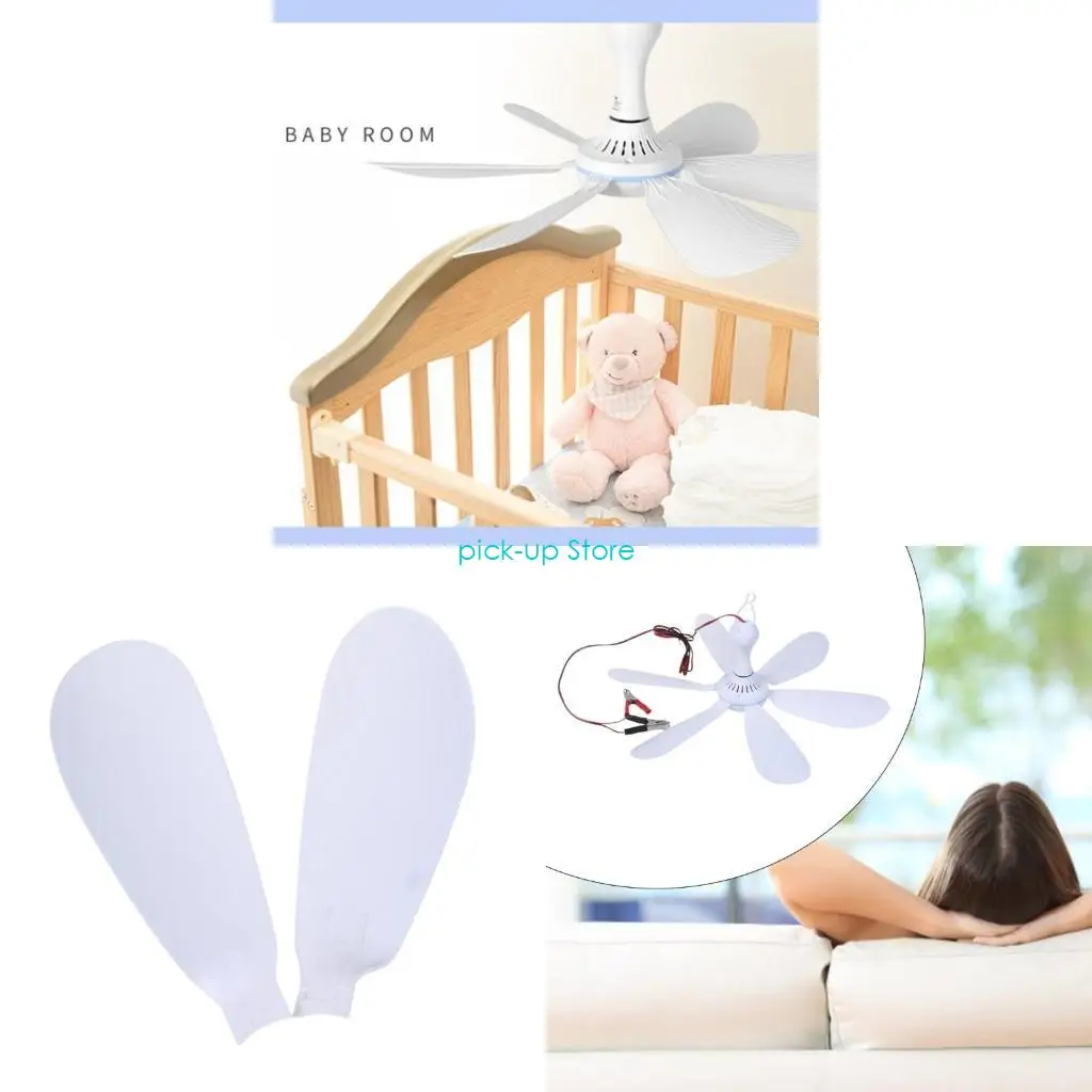 

Q5WA Portable Car Fan 12V 8W Plastic 6 Leaves Mini Ceiling Fan Hanging Fan 20inch Tent Fan for Office Bedroom Outdoor