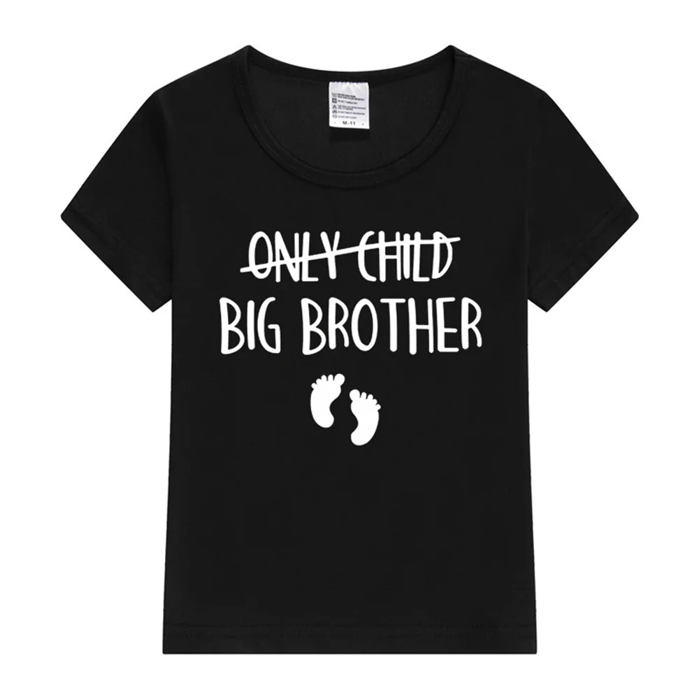 Only Child Big Brother Sister To Be Pregnancy Announcement Tshirt Kids Short Sleeve Kid T-shirt Children Cotton Casual Tees Top