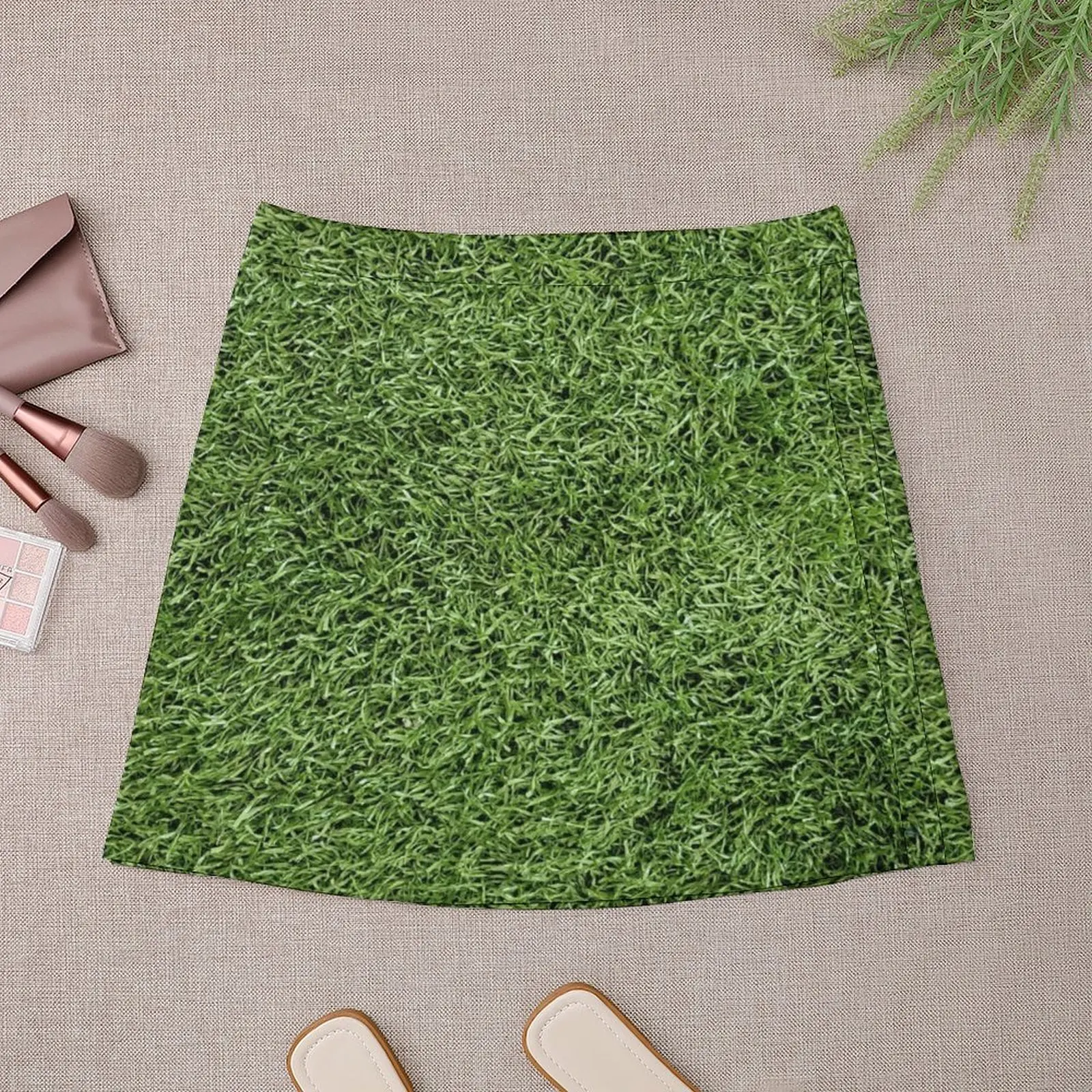 Astroturf exuberante césped verde hierba campo atlético textura Mini falda Falda corta mujer mini faldas Faldas de verano para mujer Mini falda