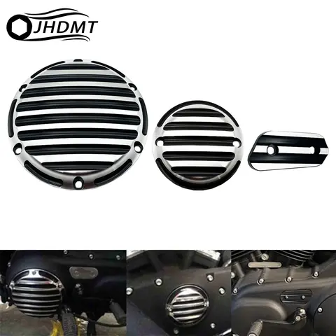 오토바이 더비 타이머 클러치 타이밍 커버 Harley Sportster Iron XL883 1200 2004-UP 용 마스터 실린더 체인 검사 커버 오토바이 더비 타이머 클러치 타이밍 커버 Harley Sportster Iron XL883 1200 2004-UP 용 마스터 실린더 체인 검사 커버
